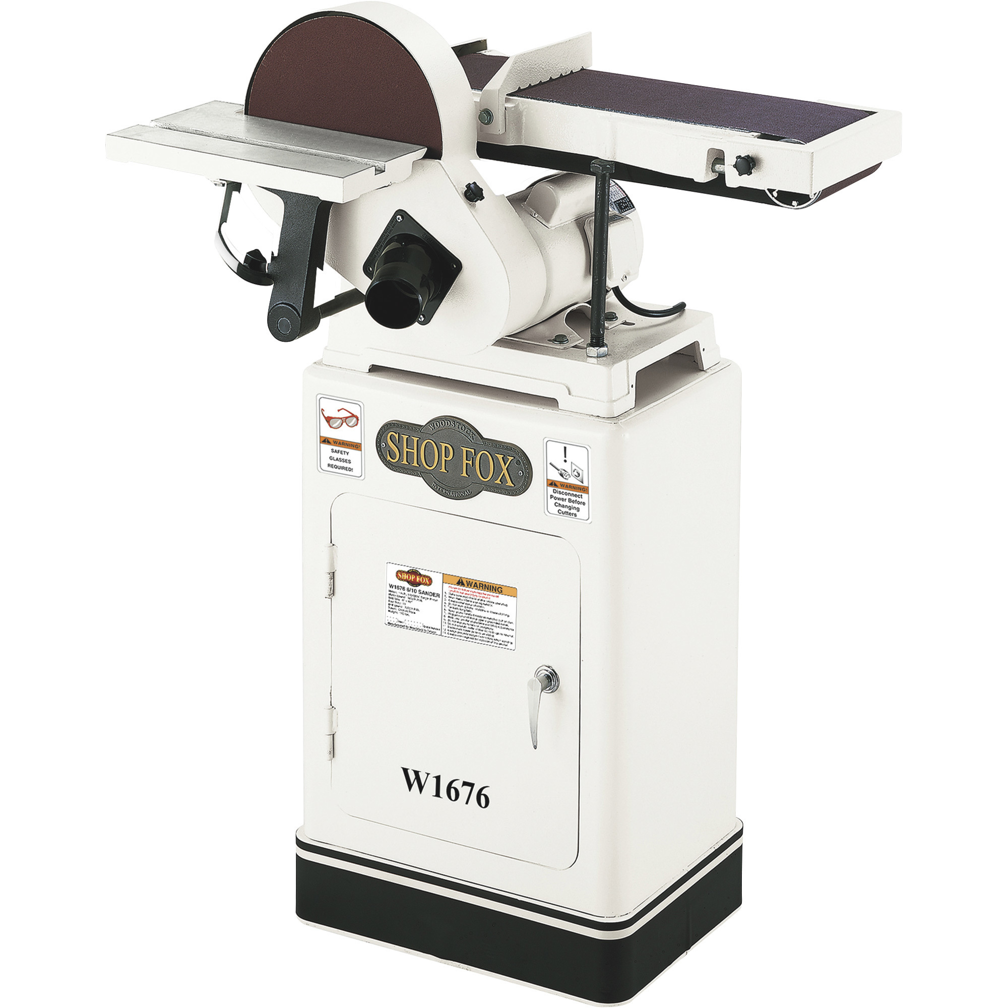 Shop Fox 6in. Belt/10in. Disc Combination Sander, 1 HP, Model# W1676